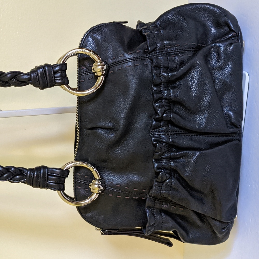 B Markowsky Black Leather Shoulder Bag